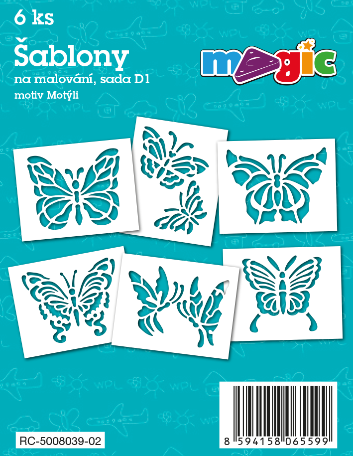 Magic Paper Stencils – Set D1: Butterflies