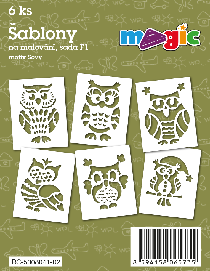Magic Paper Stencils – Set: F1: Owls
