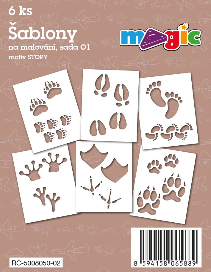 Magic Paper Stencils – Set O1: Animal Footprints