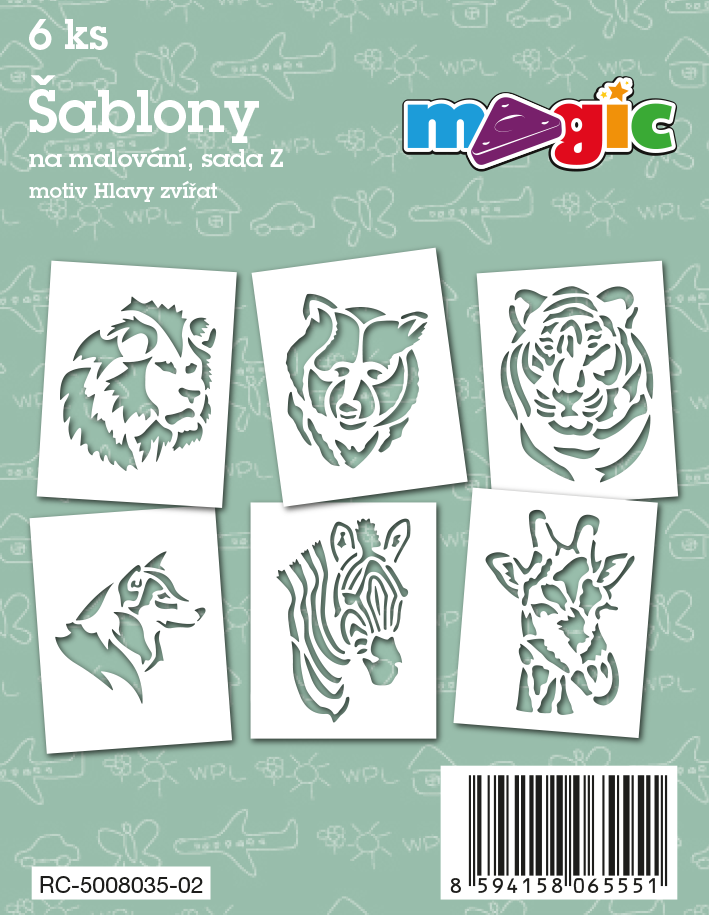 Magic Paper Stencils – Set Z: Animal heads